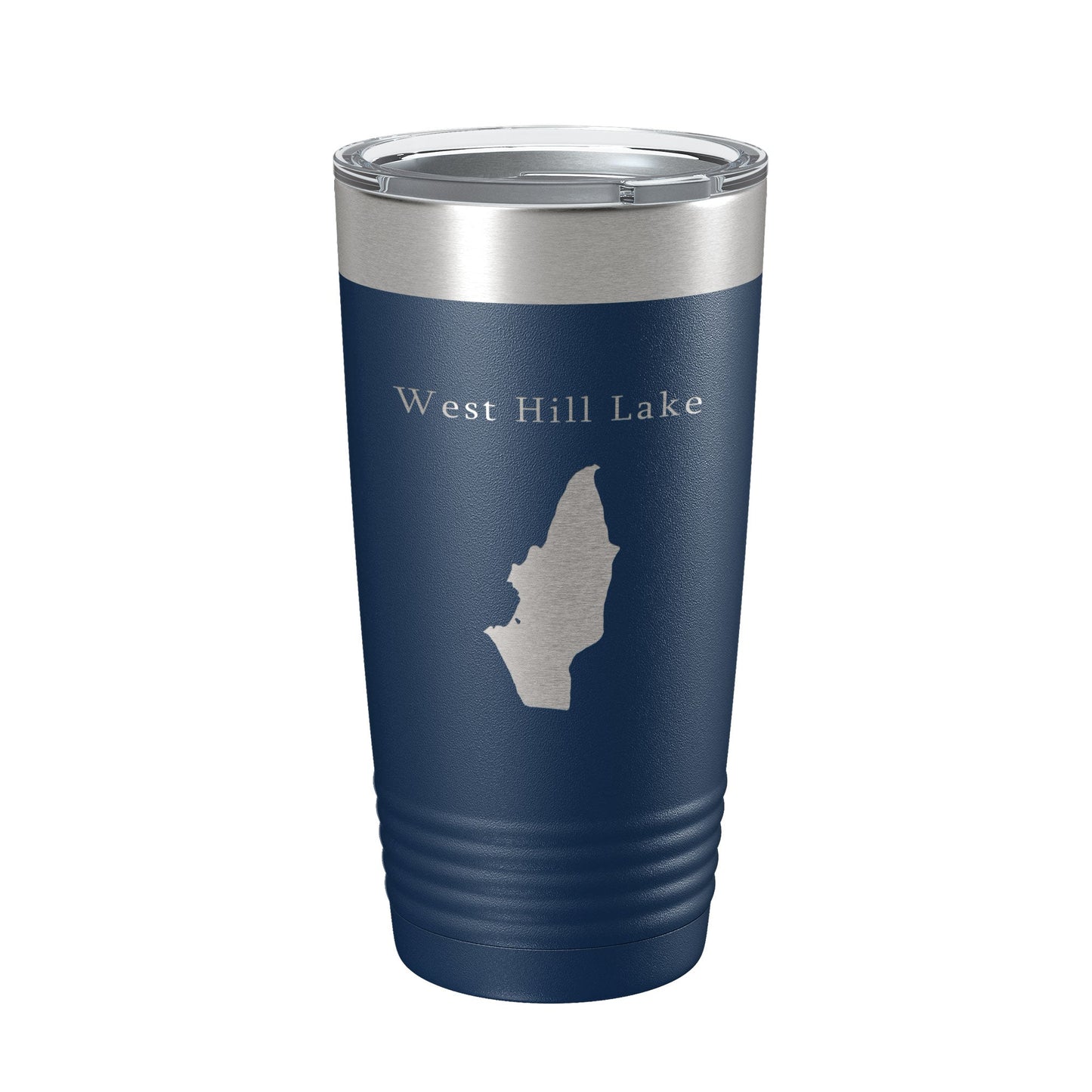West Hill Lake Pond Map Tumbler Travel Mug Insulated Laser Engraved Coffee Cup Connecticut 20 oz