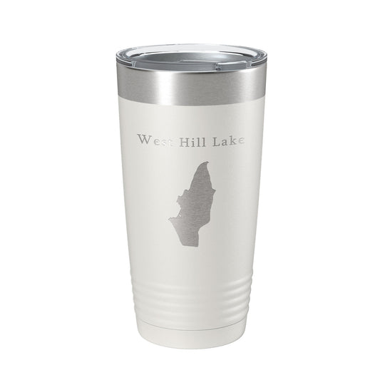 West Hill Lake Pond Map Tumbler Travel Mug Insulated Laser Engraved Coffee Cup Connecticut 20 oz